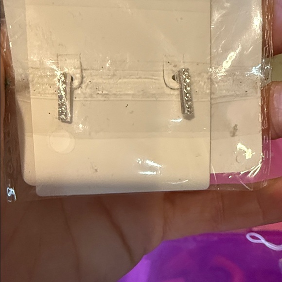 Silver Rhinestone Earrings - Picture 1 of 1